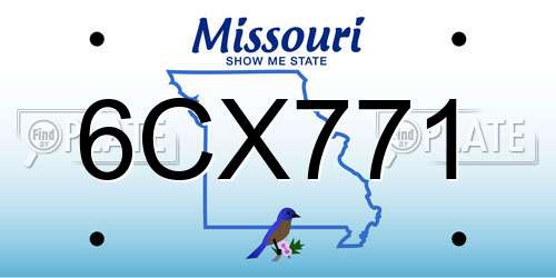 6CX771 Missouri License Plate