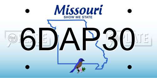 6DAP30 Missouri License Plate