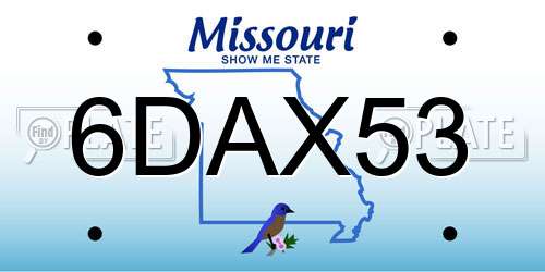 6DAX53 Missouri License Plate