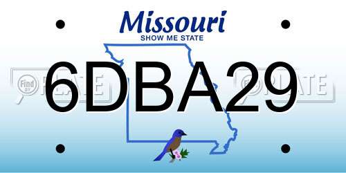 6DBA29 Missouri License Plate