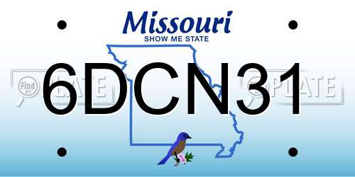 6DCN31 Missouri License Plate