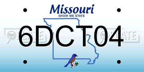 6DCT04 Missouri License Plate