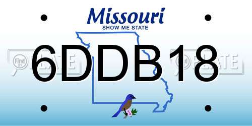 6DDB18 Missouri License Plate