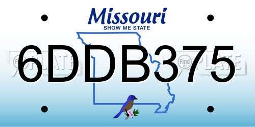 6DDB375 Missouri License Plate