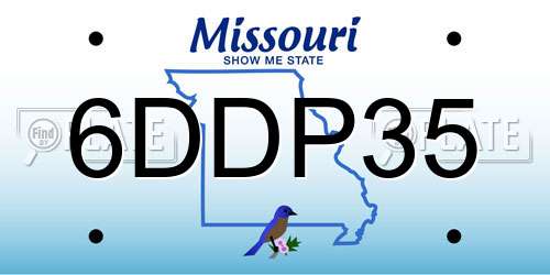 6DDP35 Missouri License Plate