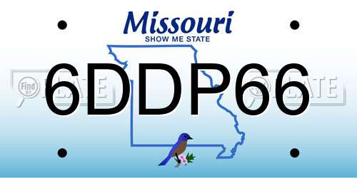 6DDP66 Missouri License Plate