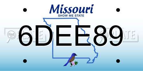 6DEE89 Missouri License Plate