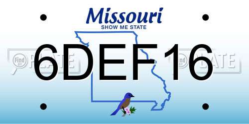 6DEF16 Missouri License Plate