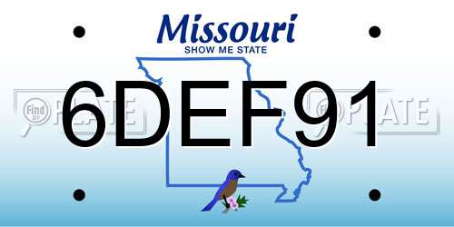 6DEF91 Missouri License Plate