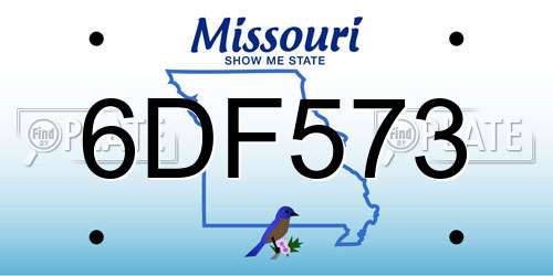 6DF573 Missouri License Plate