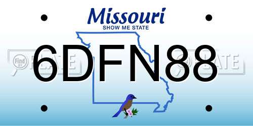 6DFN88 Missouri License Plate