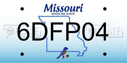 6DFP04 Missouri License Plate