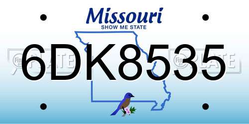 6DK8535 Missouri License Plate