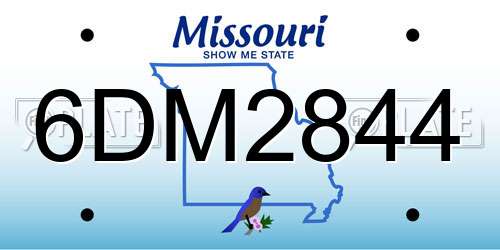 6DM2844 Missouri License Plate
