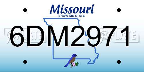 6DM2971 Missouri License Plate