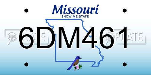6DM461 Missouri License Plate