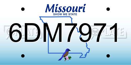 6DM7971 Missouri License Plate