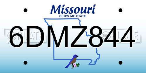 6DMZ844 Missouri License Plate