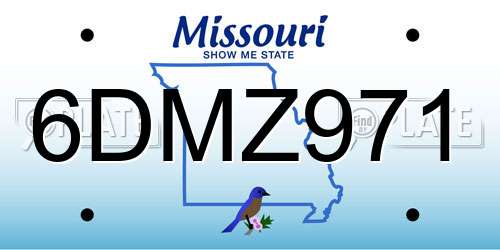 6DMZ971 Missouri License Plate