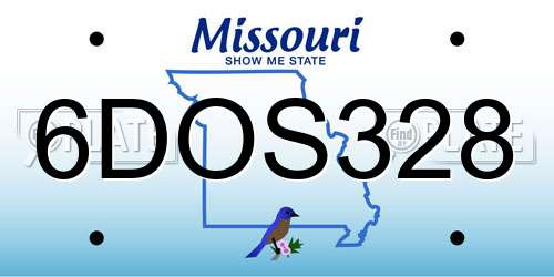 6DOS328 Missouri License Plate