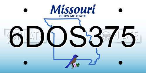 6DOS375 Missouri License Plate
