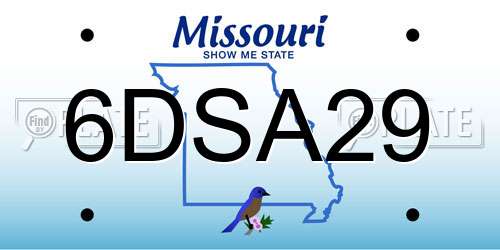 6DSA29 Missouri License Plate
