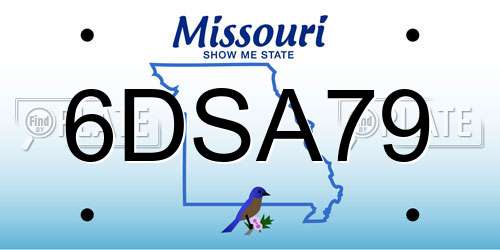 6DSA79 Missouri License Plate