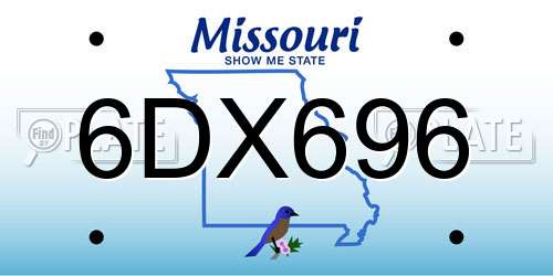 6DX696 Missouri License Plate