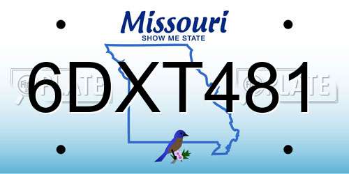 6DXT481 Missouri License Plate