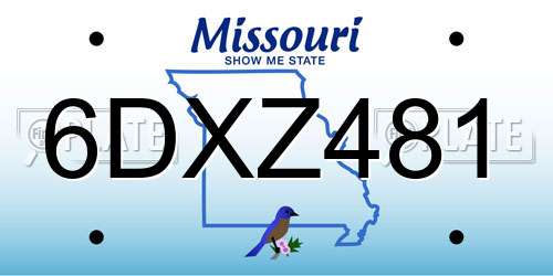 6DXZ481 Missouri License Plate