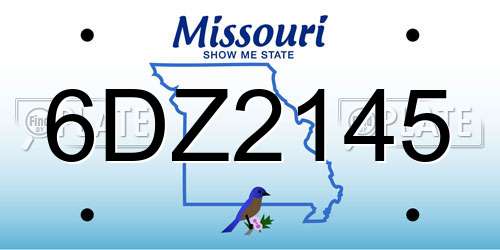 6DZ2145 Missouri License Plate
