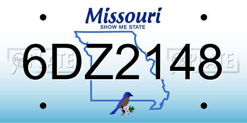 6DZ2148 Missouri License Plate