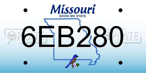 6EB280 Missouri License Plate