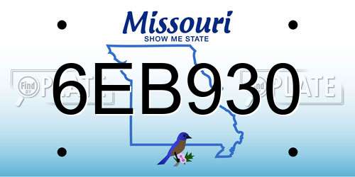6EB930 Missouri License Plate