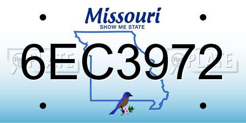 6EC3972 Missouri License Plate