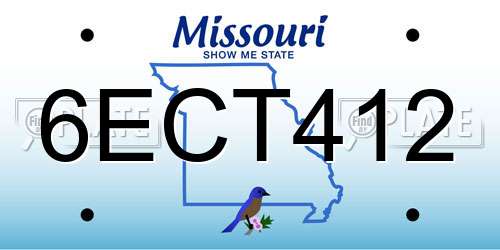 6ECT412 Missouri License Plate
