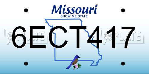 6ECT417 Missouri License Plate