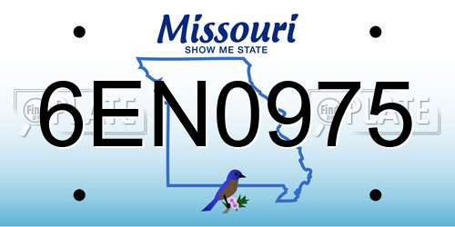6EN0975 Missouri License Plate