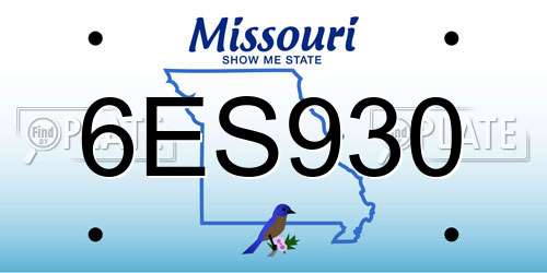 6ES930 Missouri License Plate