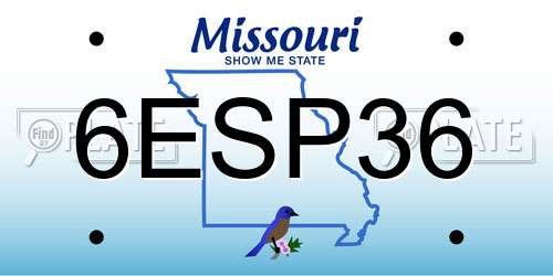 6ESP36 Missouri License Plate