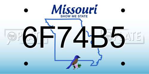 6F74B5 Missouri License Plate