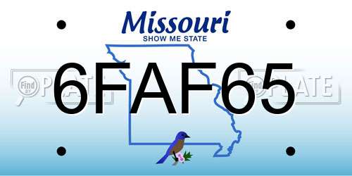 6FAF65 Missouri License Plate