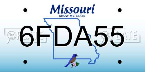 6FDA55 Missouri License Plate