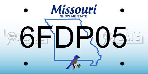 6FDP05 Missouri License Plate
