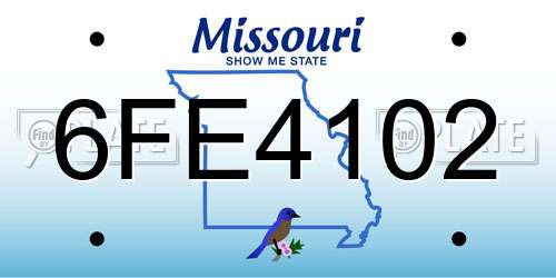 6FE4102 Missouri License Plate