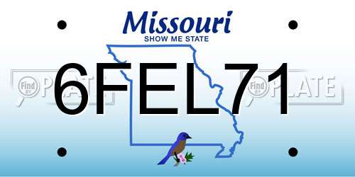 6FEL71 Missouri License Plate