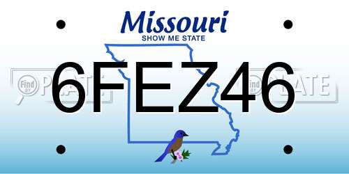 6FEZ46 Missouri License Plate