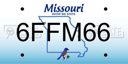 6FFM66 Missouri License Plate