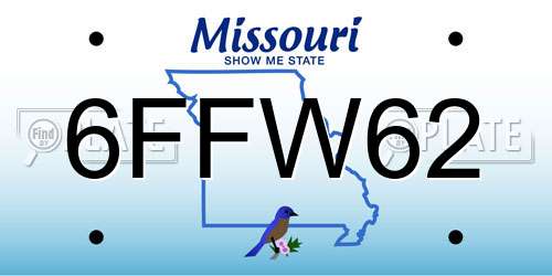6FFW62 Missouri License Plate