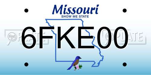 6FKE00 Missouri License Plate